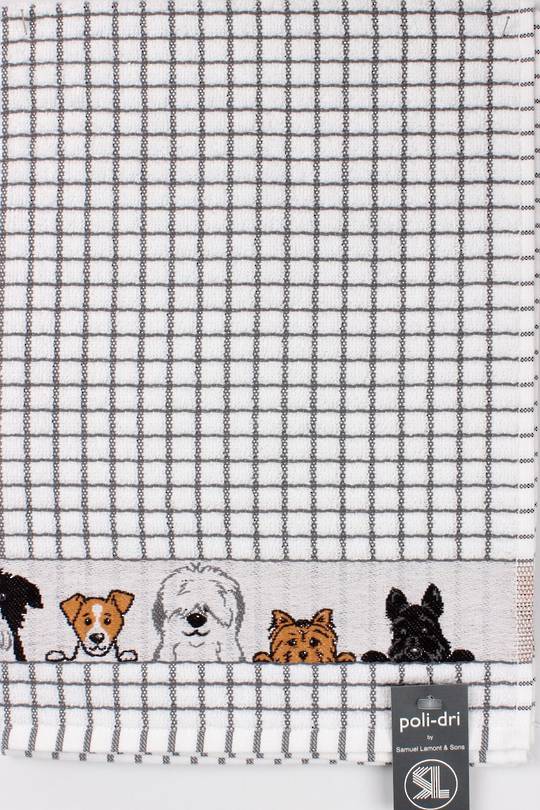 Samuel Lamont Poli Dri Charcoal Dogs tea towel Code:TT-706JDOGS.